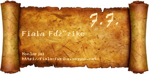 Fiala Füzike névjegykártya